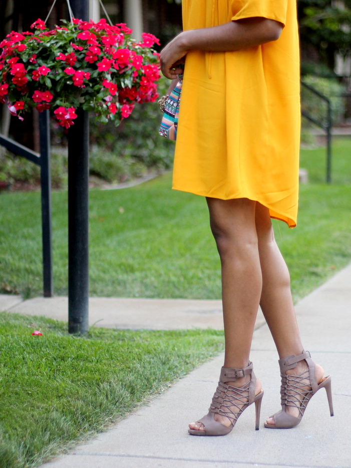 yellow shift dress zara